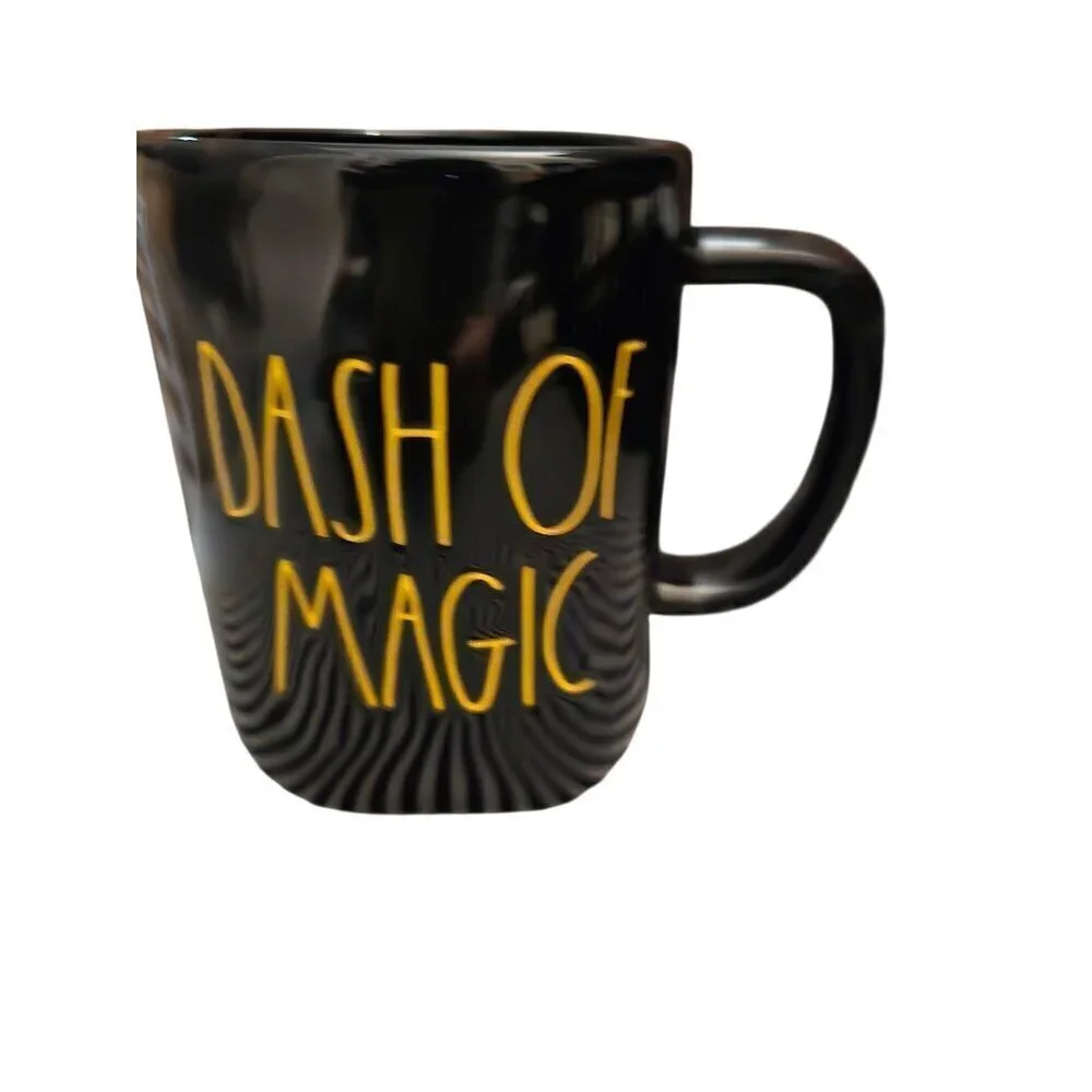 NWT Rae Dunn Halloween Dash of Magic Coffee Mug Black Orange